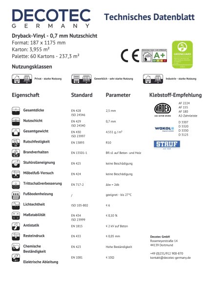 Decotec- Mellow Oak - Designbodenbelag Dryback Vinyl -VE 3,955 qm