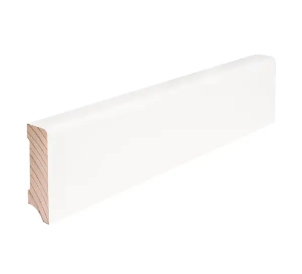 Sockelleiste Kiefer Cube weiß lackiert (9010) 2,4 Meter 16x40mm #630