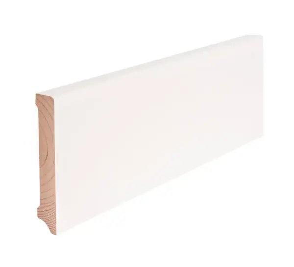 Sockelleiste Kiefer Cube weiß lackiert (9010) 2,4 Meter 16x96mm #640
