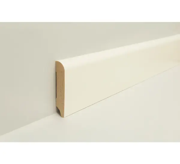 Sockelleiste Kiefer Rund weiß lackiert (9010) 2,4 Meter 18x80mm #606